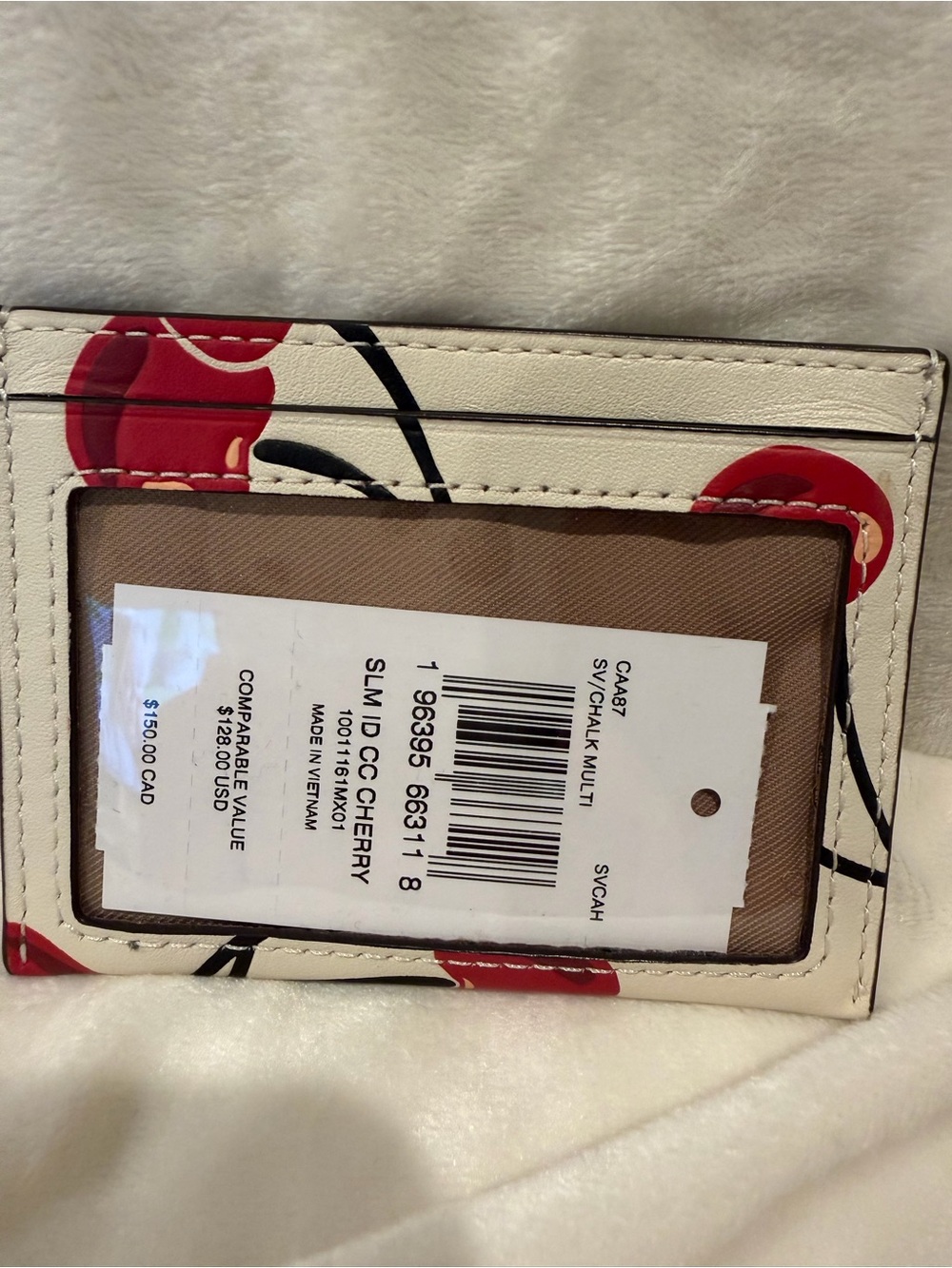 LIKE NEW Coach Outlet Cherry print card case - Picture 2 of 2